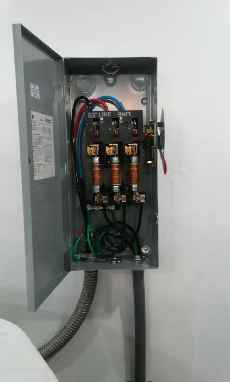 Three-phase disconnect switch installed for Electrical Wiring & Rewiring in Paloma Creek South